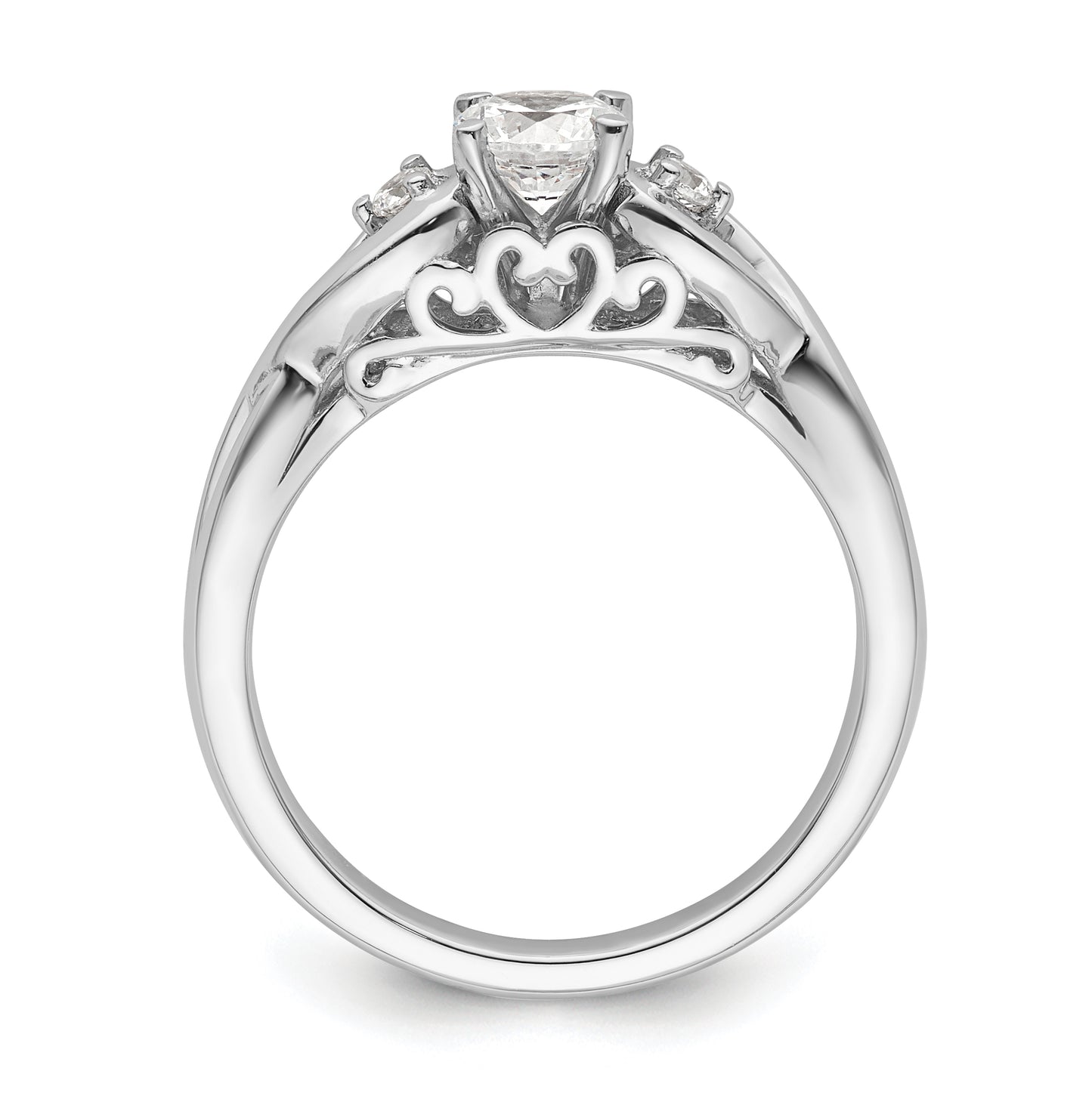 14k White Gold Infinity Peg Set 1/20 carat Diamond Semi-mount Engagement Ring