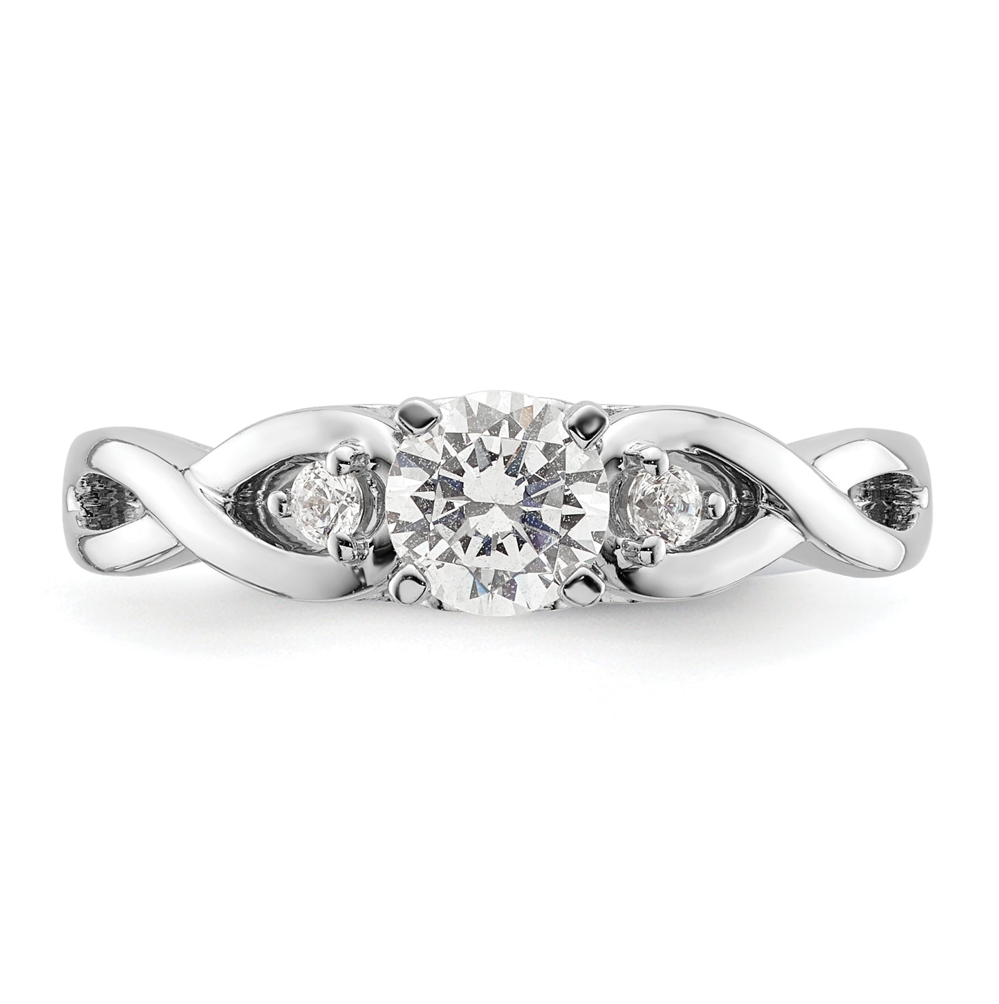 14k White Gold Infinity Peg Set 1/20 carat Diamond Semi-mount Engagement Ring