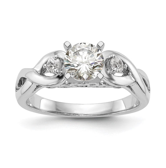 14k White Gold Infinity Peg Set 1/10 carat Diamond Semi-mount Engagement Ring