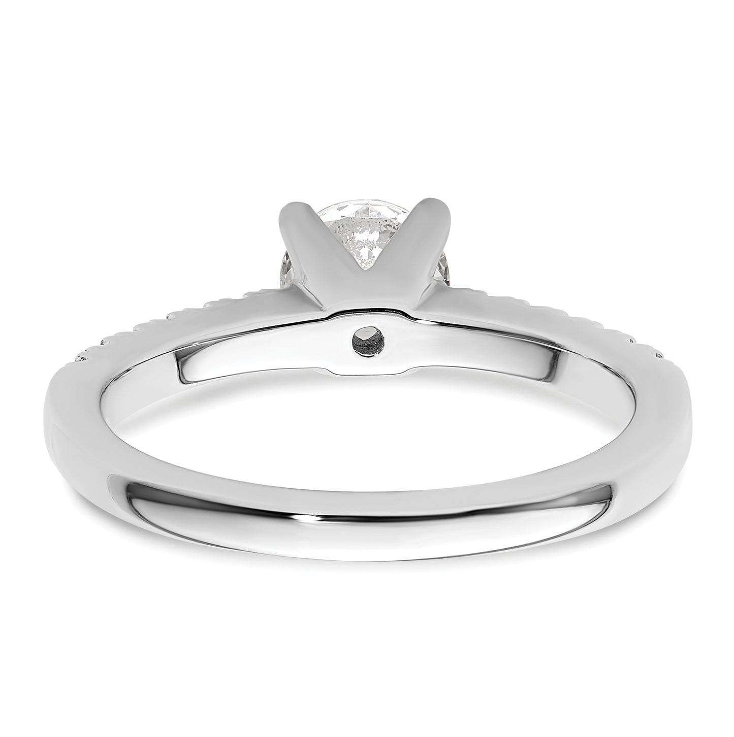 14k White Gold (Holds 3/4 carat (5.8mm) Round Center) 1/4 carat Diamond Semi-mount Engagement Ring