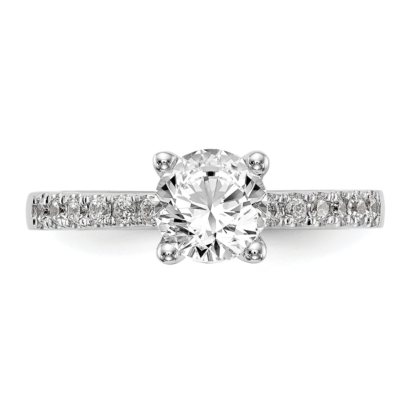 True Origin 14K White Gold 1/3 carat Lab Grown Diamond VS/SI  D E F  Semi Mount Round Engagement Ring