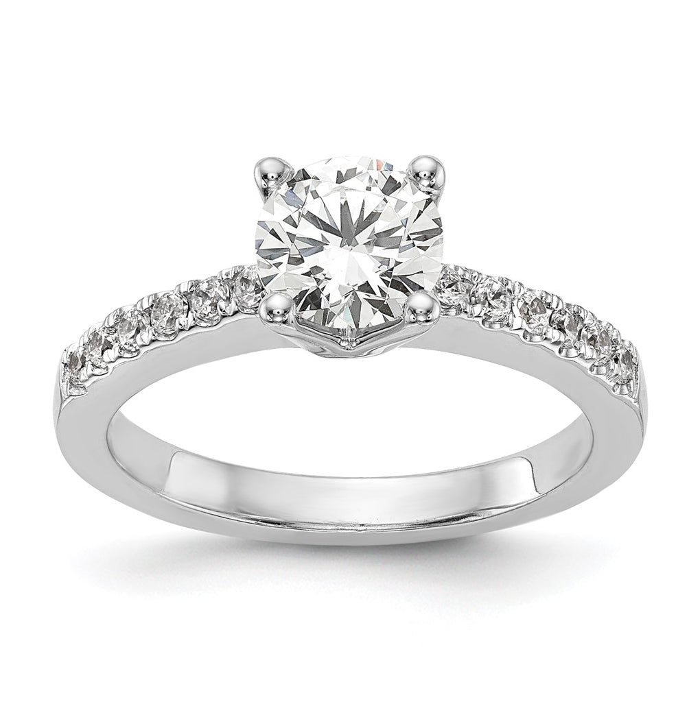 True Origin 14K White Gold 1/3 carat Lab Grown Diamond VS/SI  D E F  Semi Mount Round Engagement Ring