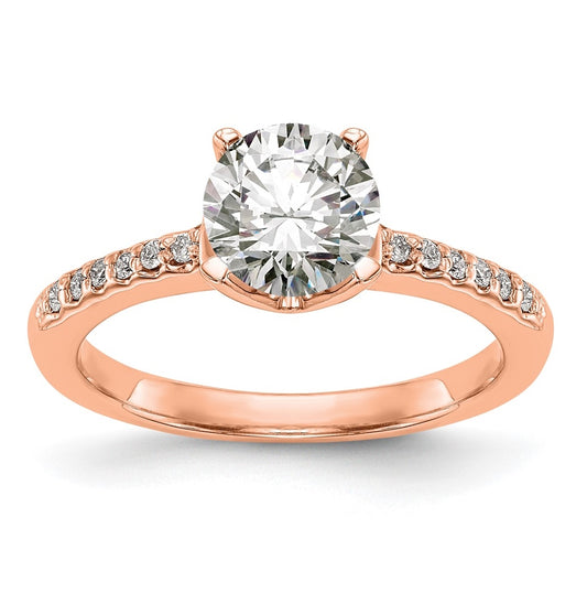 14K Rose Gold Diamond Semi-Mount Engagement Ring