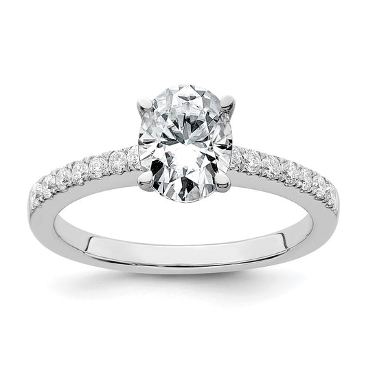 True Origin 14K White Gold 1/4 carat Lab Grown Diamond VS/SI  D E F  Semi Mount Oval Engagement Ring