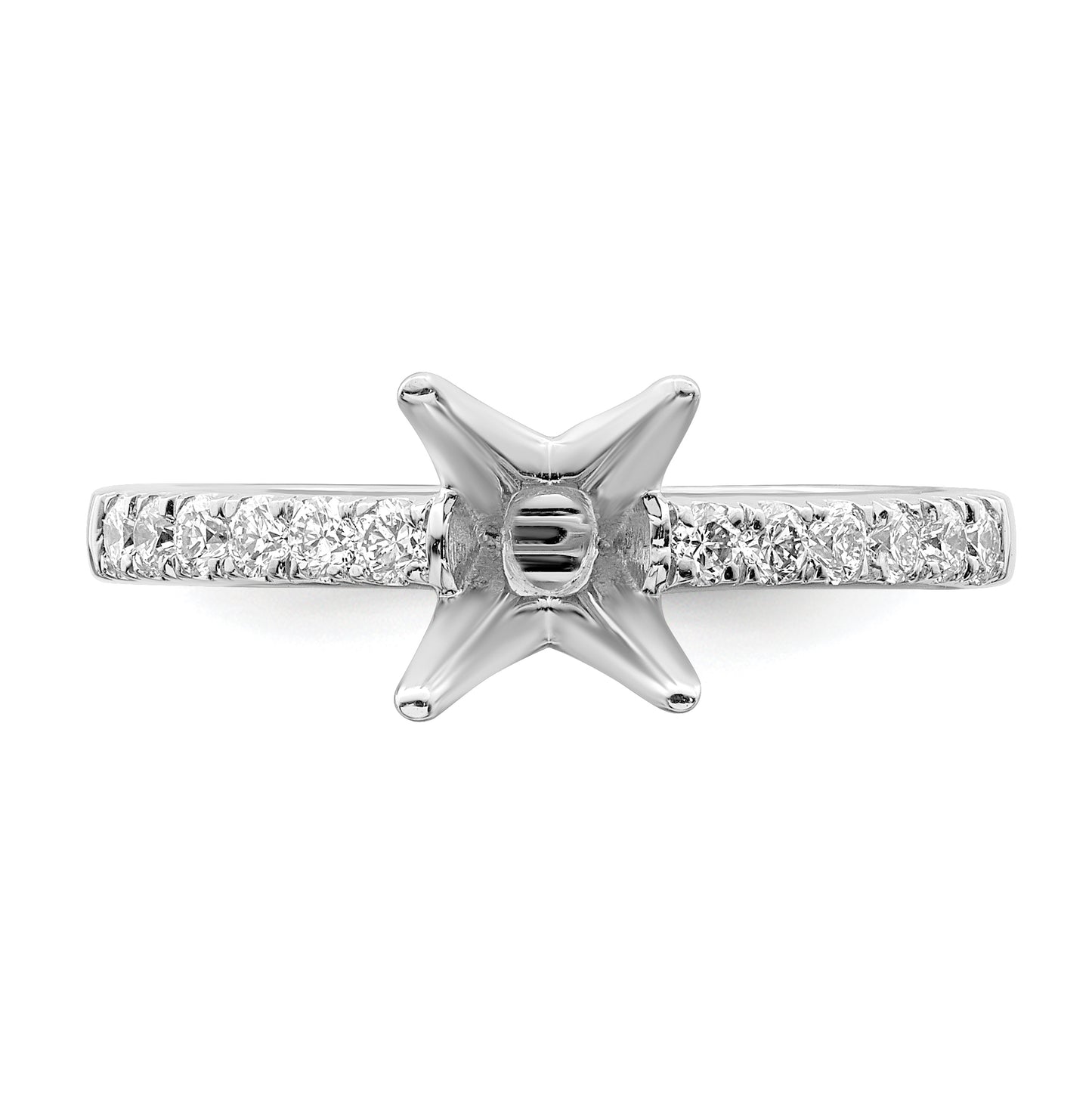 True Origin 14K White Gold 1/3 carat Lab Grown Diamond VS/SI  D E F  Semi Mount Oval Engagement Ring