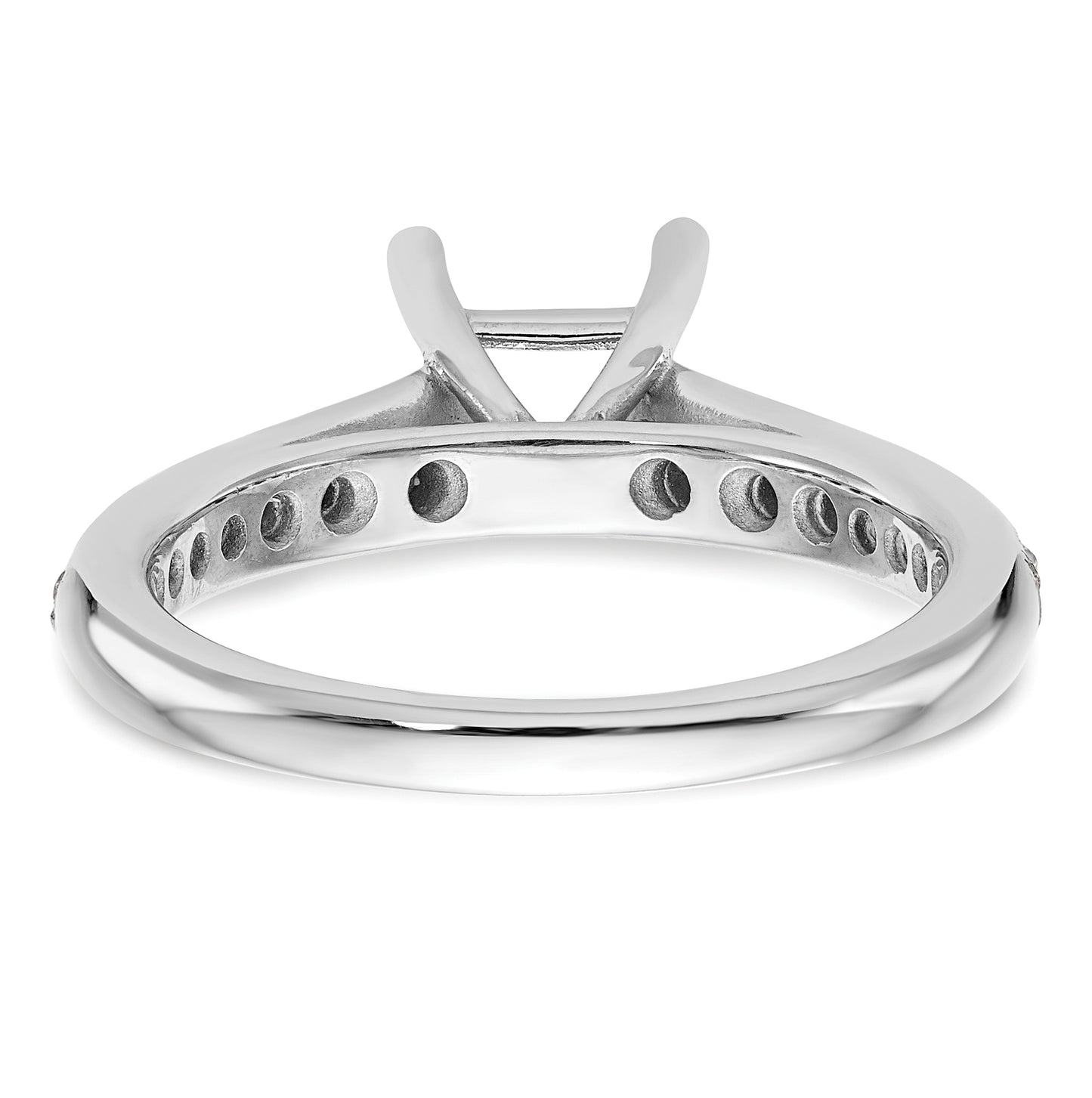 14K White Gold (Holds 1 carat (5.5mm) Princess Center) 1/3 carat Diamond Semi-Mount Engagement Ring