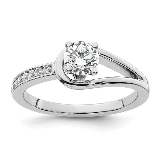 14K White Gold Peg-Set 1/10 carat Channel-set Diamond Semi-mount Engagement Ring