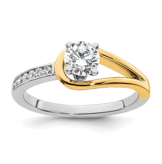 14K Two-tone Peg Set 1/10 carat Channel-set Diamond Semi-mount Engagement Ring