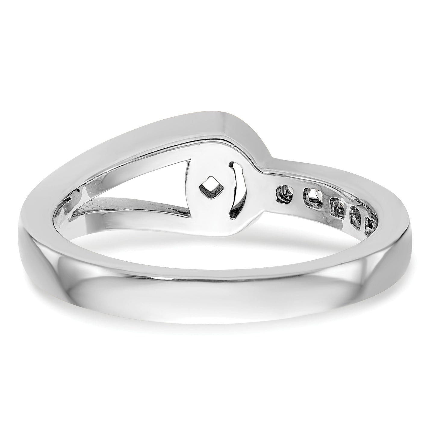 14K White Gold Peg Set 1/6 carat Channel-set Diamond Semi-mount Engagement Ring