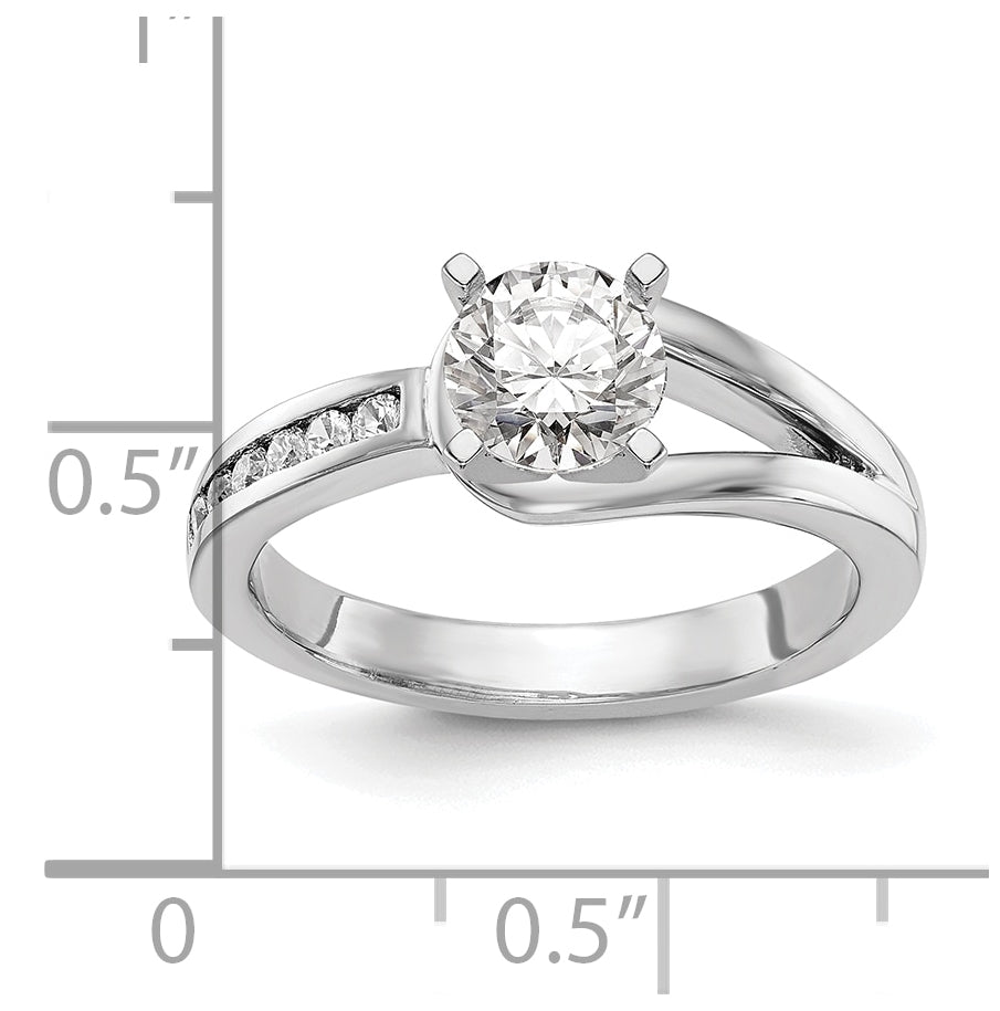 14K White Gold Peg Set 1/6 carat Channel-set Diamond Semi-mount Engagement Ring