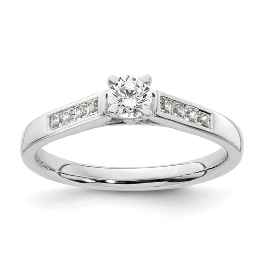 14K White Gold Peg-Set 1/5 carat Channel-set Princess Diamond Semi-mount Engagement Ring