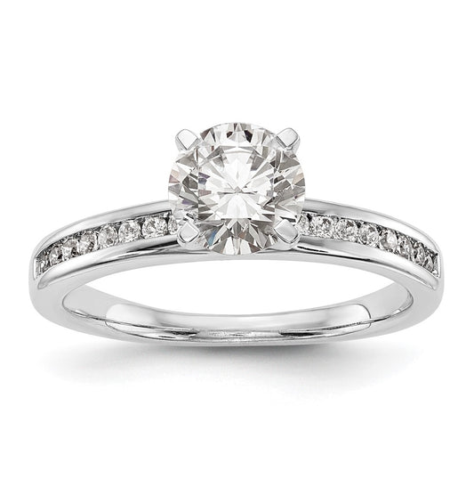 14K White Gold Peg Set 1/5 carat Channel-set Diamond Semi-mount Engagement Ring