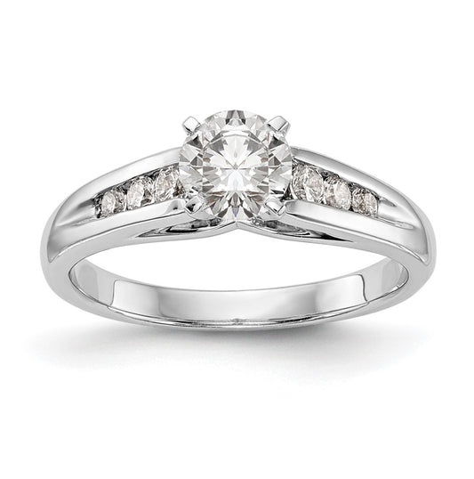14K White Gold Peg-Set 1/6 carat Channel-set Diamond Semi-mount Engagement Ring