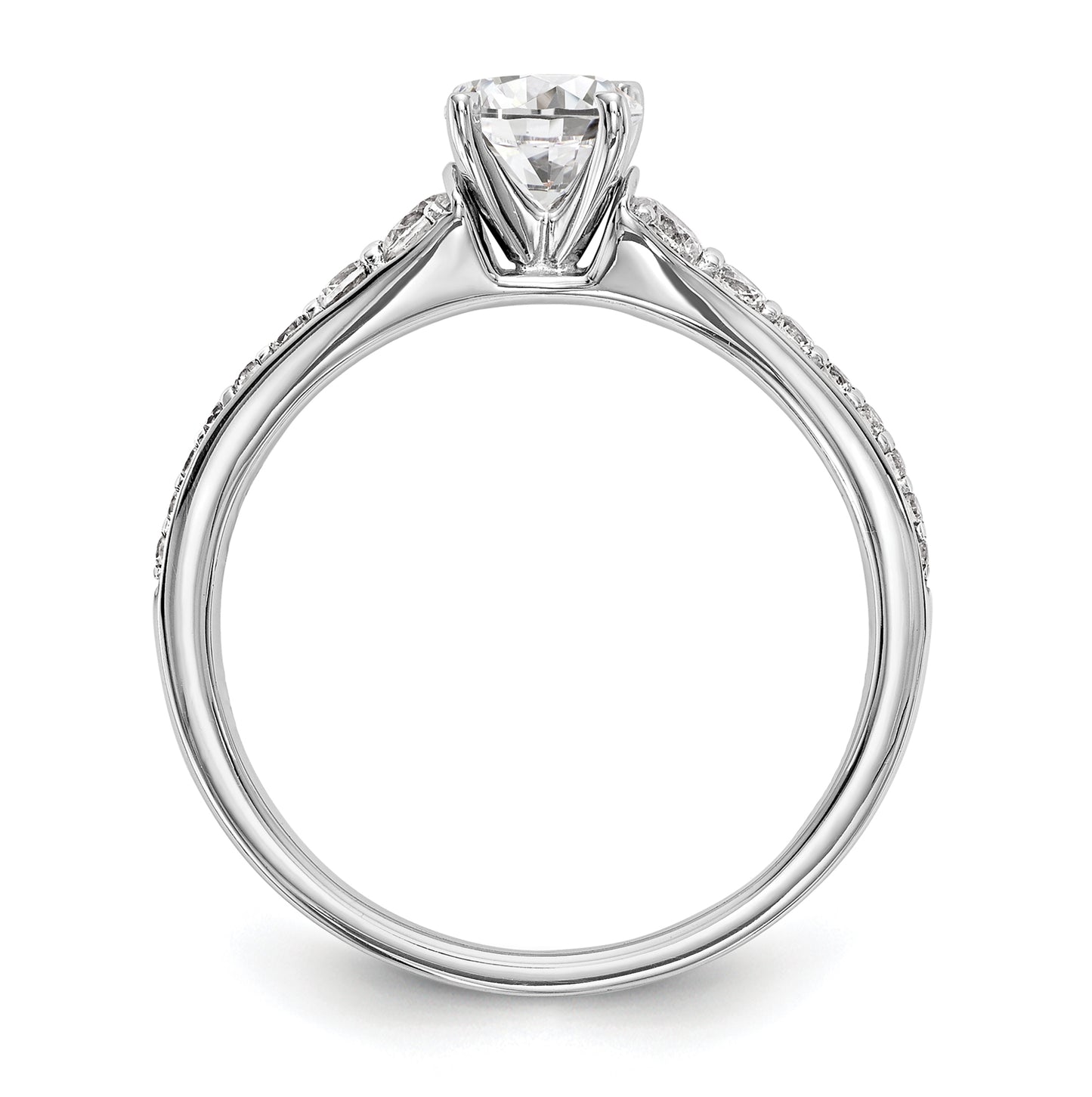 14K White Gold Peg Set 1/3 ct Diamond Semi-mount Engagement Ring