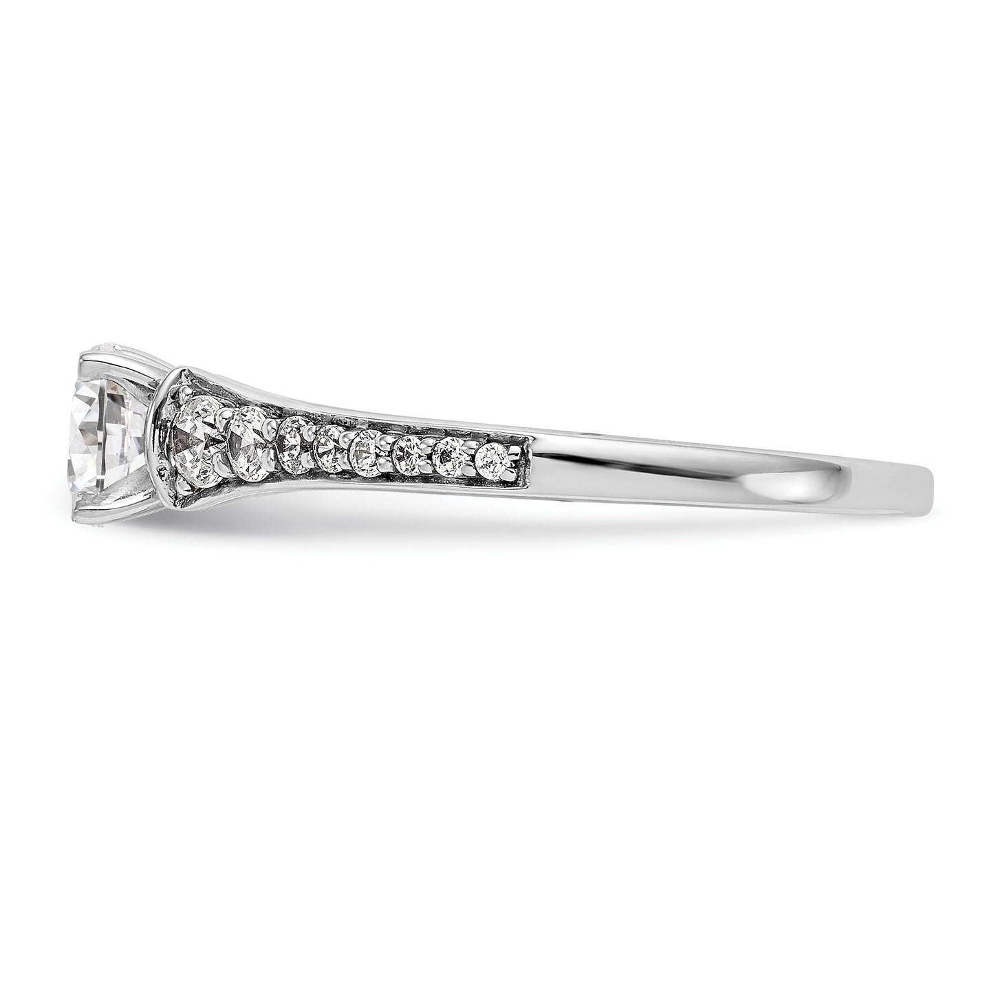 14K White Gold Peg Set 1/3 ct Diamond Semi-mount Engagement Ring