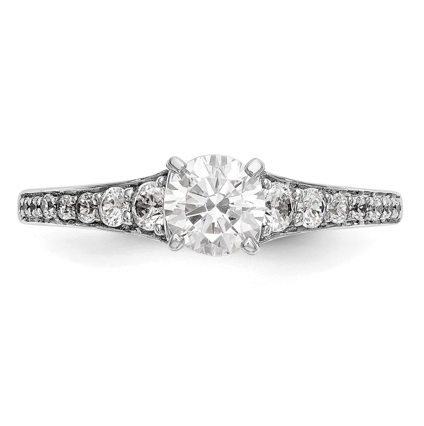 14K White Gold Peg Set 1/3 ct Diamond Semi-mount Engagement Ring
