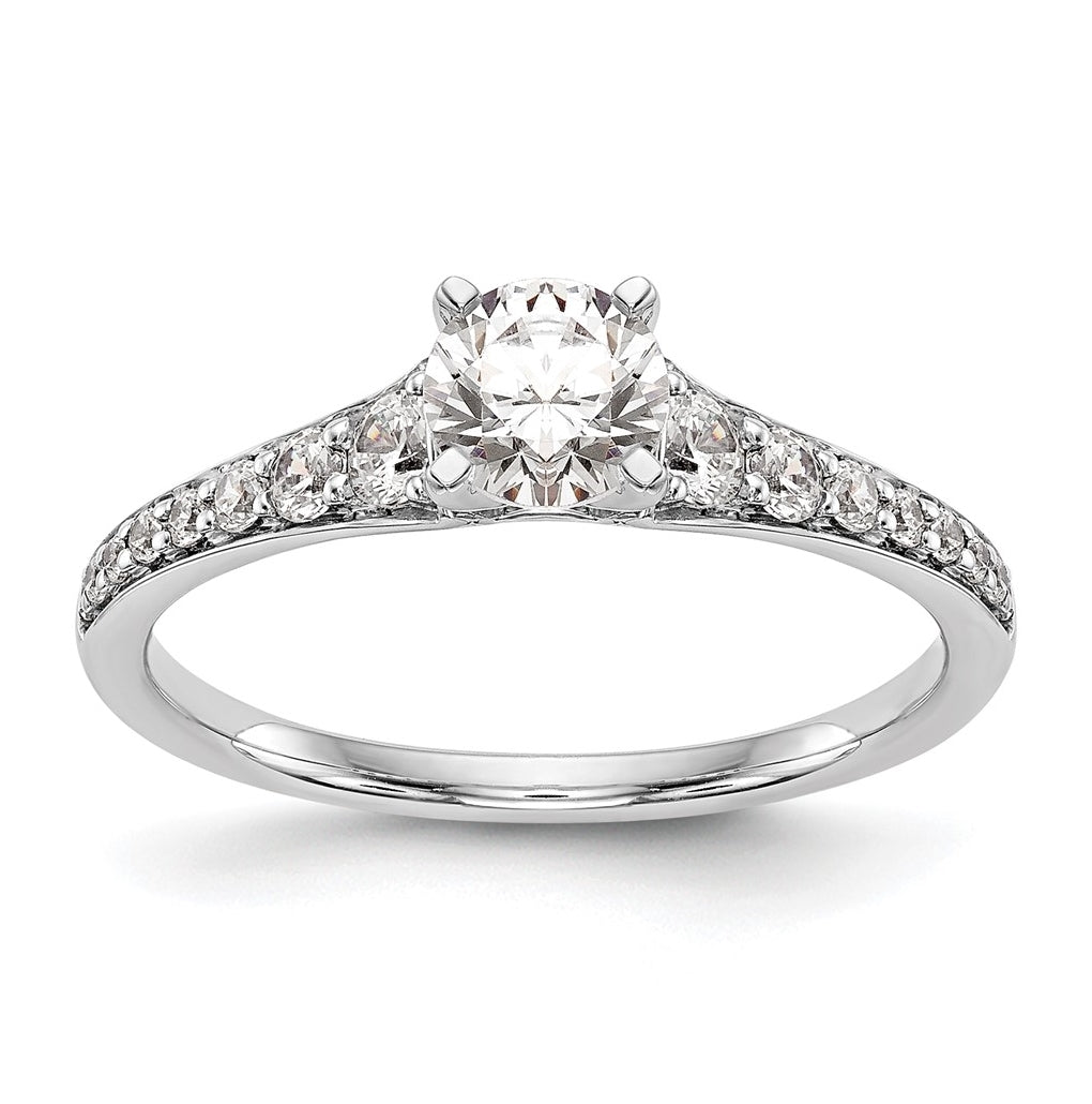 14K White Gold Peg Set 1/3 ct Diamond Semi-mount Engagement Ring