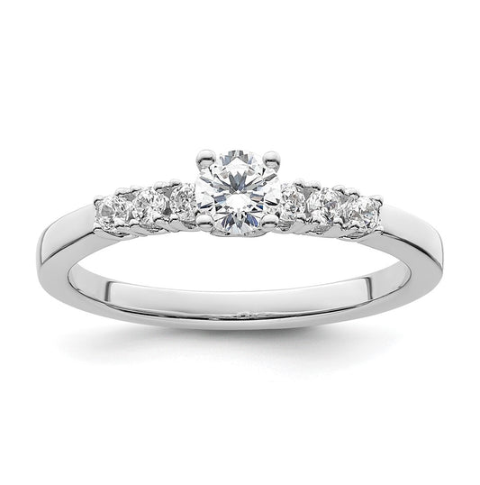 14K White Gold Diamond Semi-mount Engagement Ring,  2 mm