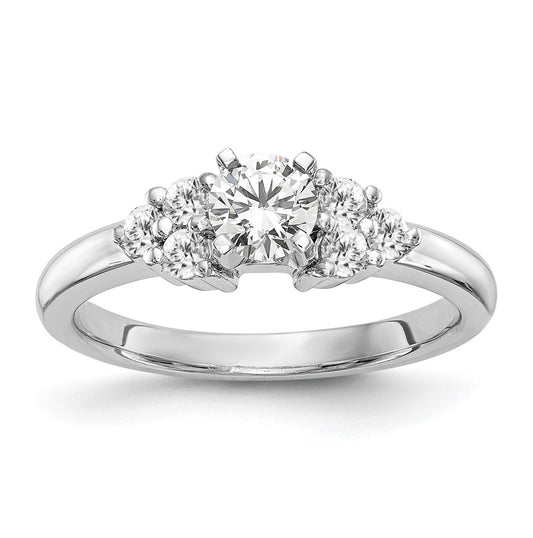 14K White Gold Diamond Peg Set Semi-mount Engagement Ring