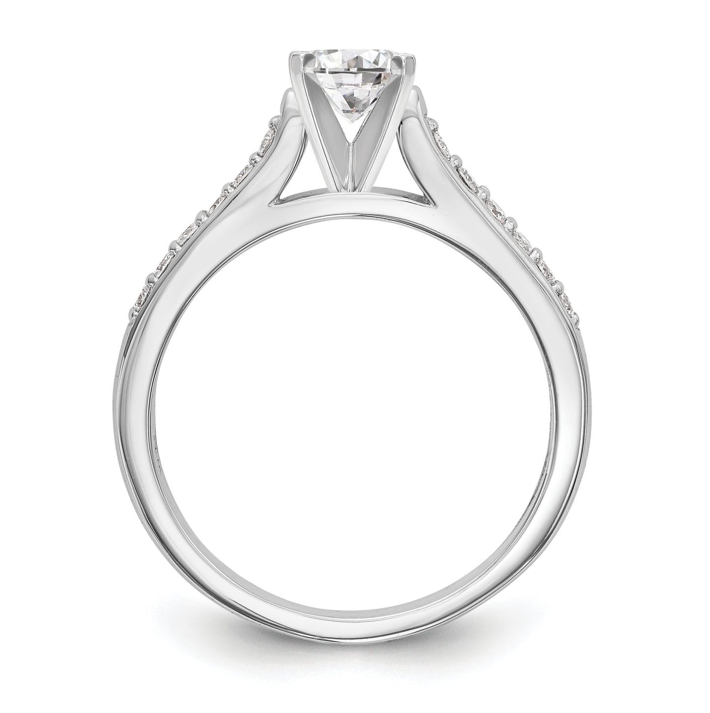 14K White Gold Peg-Set 1/6 carat Diamond Semi-mount Engagement Ring