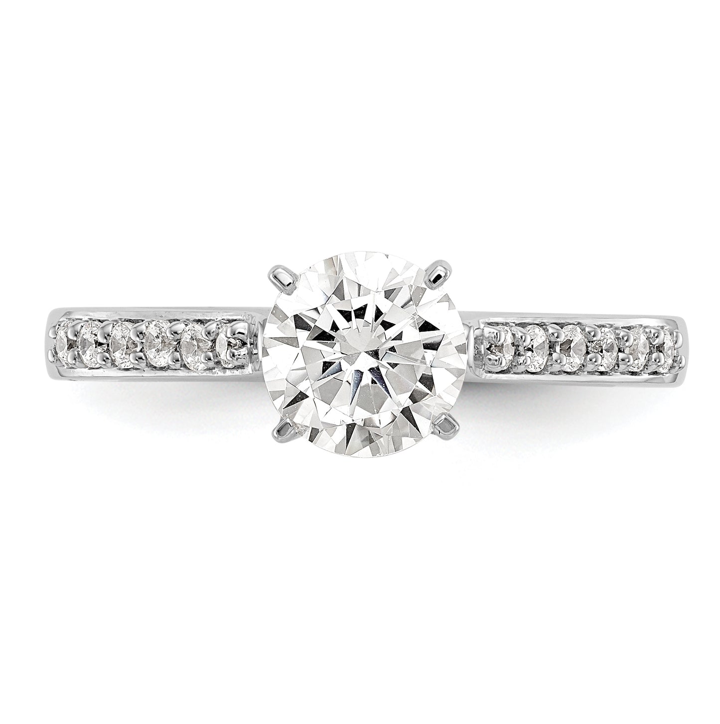 14K White Gold Peg-Set 1/6 carat Diamond Semi-mount Engagement Ring