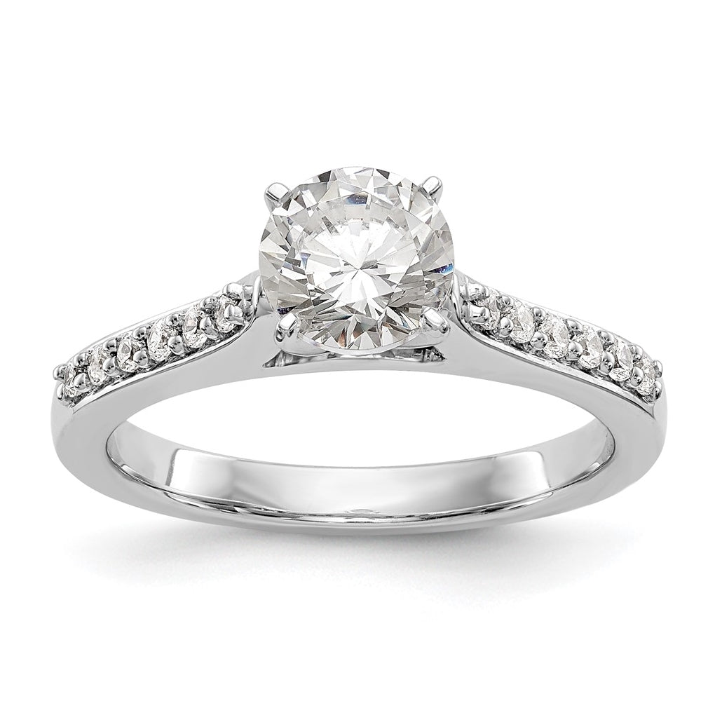 14K White Gold Peg-Set 1/6 carat Diamond Semi-mount Engagement Ring
