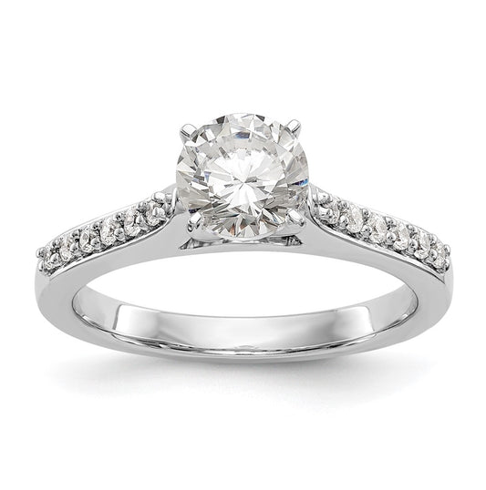 14K White Gold Peg-Set 1/6 carat Diamond Semi-mount Engagement Ring