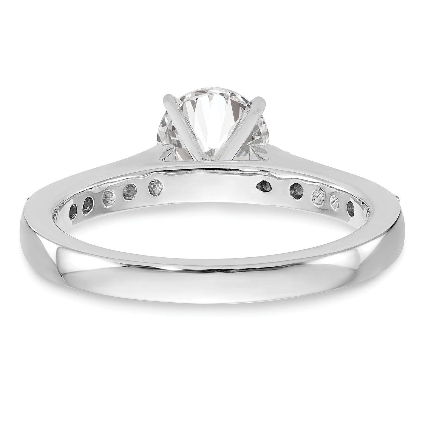 14K White Gold Peg Set 1/4 carat Diamond Semi-mount Engagement Ring