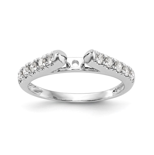 14K White Gold Peg Set 1/3ct Diamond Semi-mount Engagement Ring