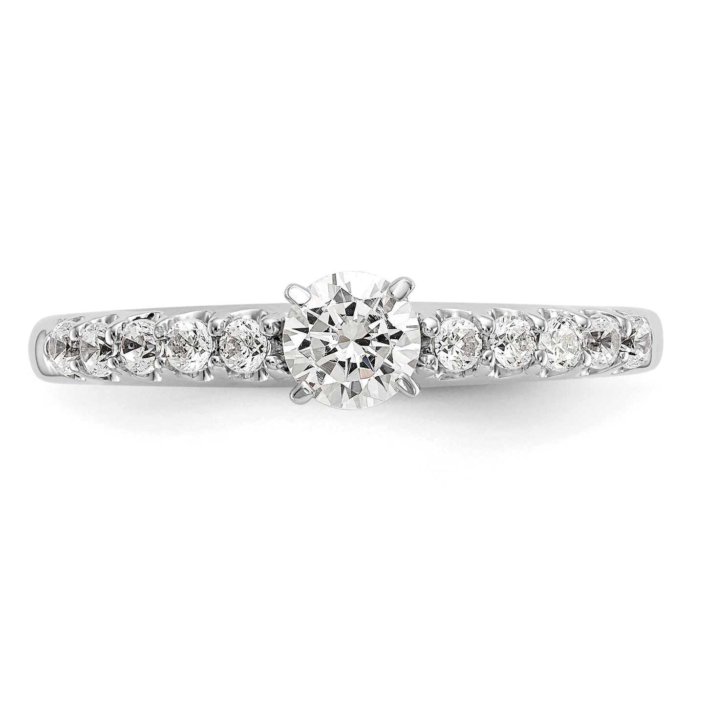 14K White Gold Peg Set 1/4ct Diamond Semi-mount Engagement Ring