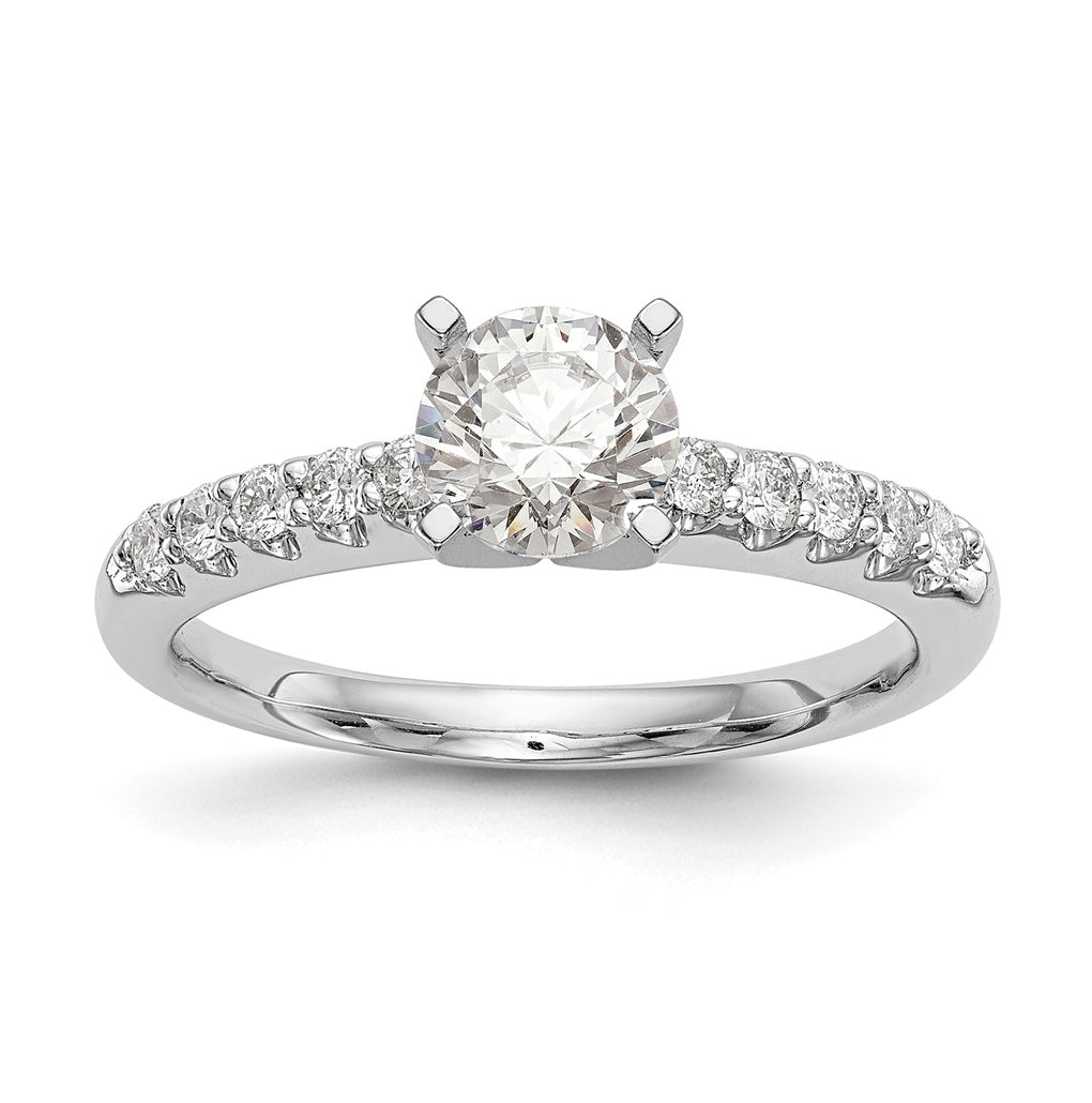 14K White Gold Peg Set 1/4ct Diamond Semi-mount Engagement Ring