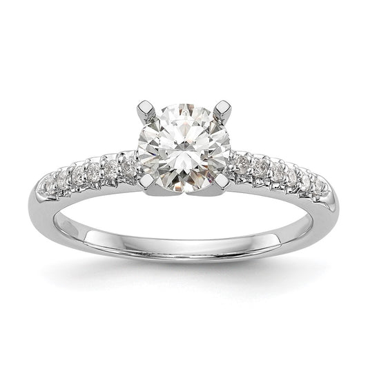 14K White Gold Peg-Set 1/8 carat Diamond Semi-mount Engagement Ring
