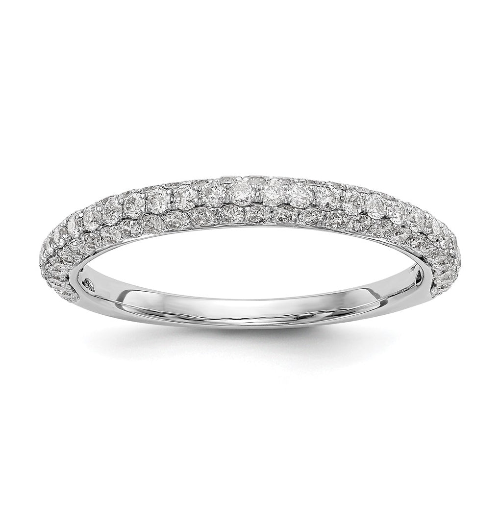14k White Gold Diamond Wedding Band – Elegant Jewelry Gift for Birthday, Anniversary, Engagement, Wedding