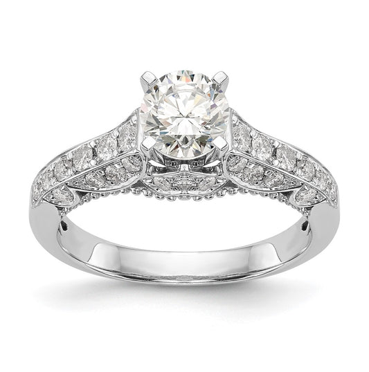 14K White Gold Peg-Set 5/8 carat Diamond Semi-mount Engagement Ring