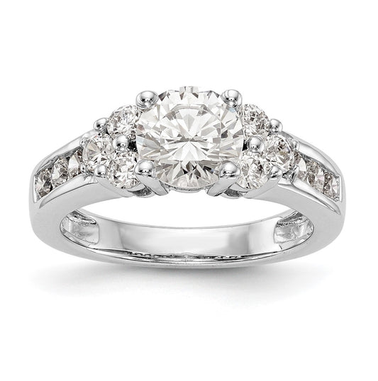 14K White Gold Diamond Semi-Mount Engagement Ring,  4.5 to 3 mm (tapered)