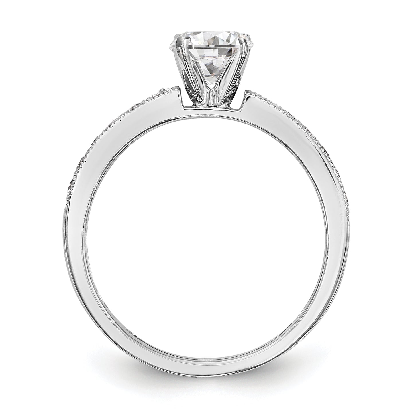 14K White Gold Peg Set 1/4 carat Diamond Semimount Engagement Ring