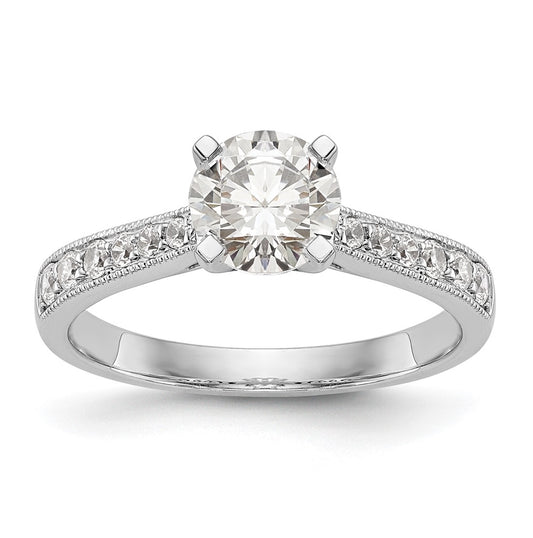 14K White Gold Peg Set 1/4 carat Diamond Semi-mount Engagement-Ring