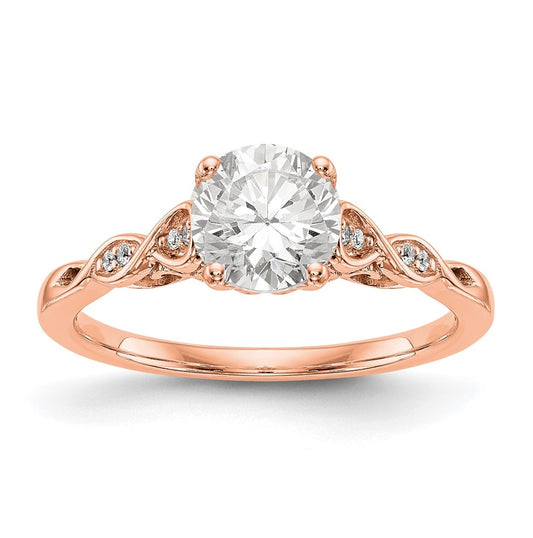 14K Rose Gold Peg Set Diamond Semi-mount Engagement Ring