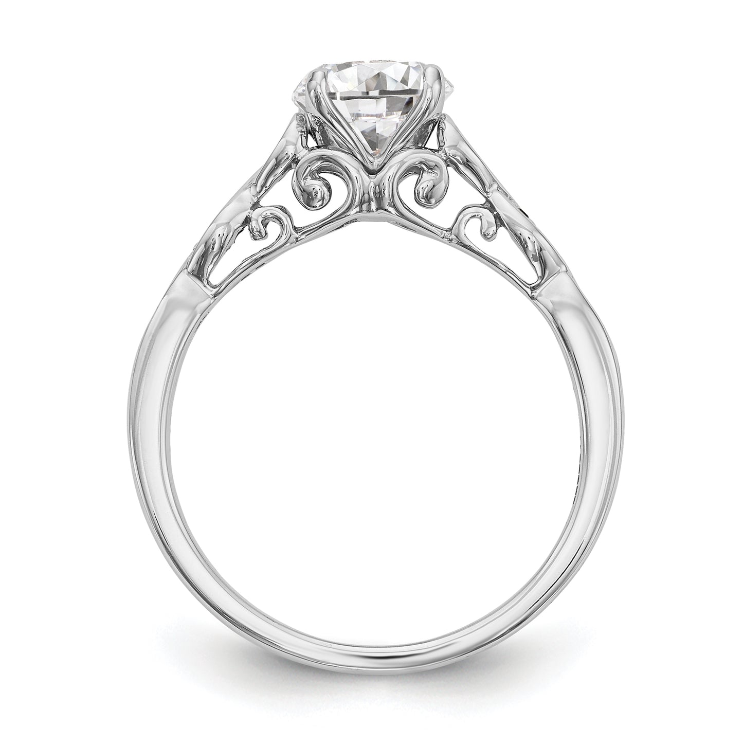 14K White Gold Peg Set .03 carat Diamond Semi-mount Engagement Ring