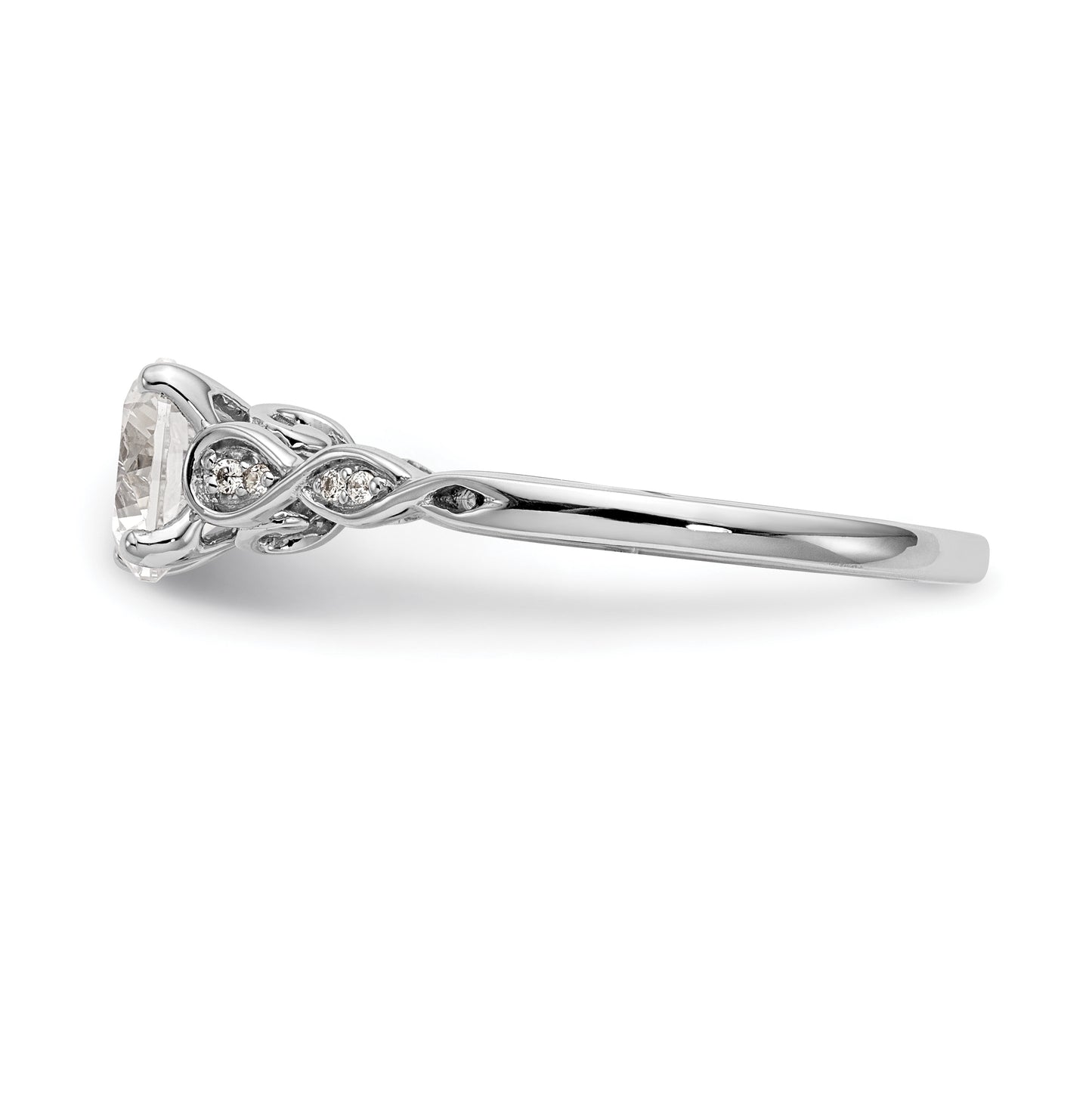 14K White Gold Peg Set .03 carat Diamond Semi-mount Engagement Ring