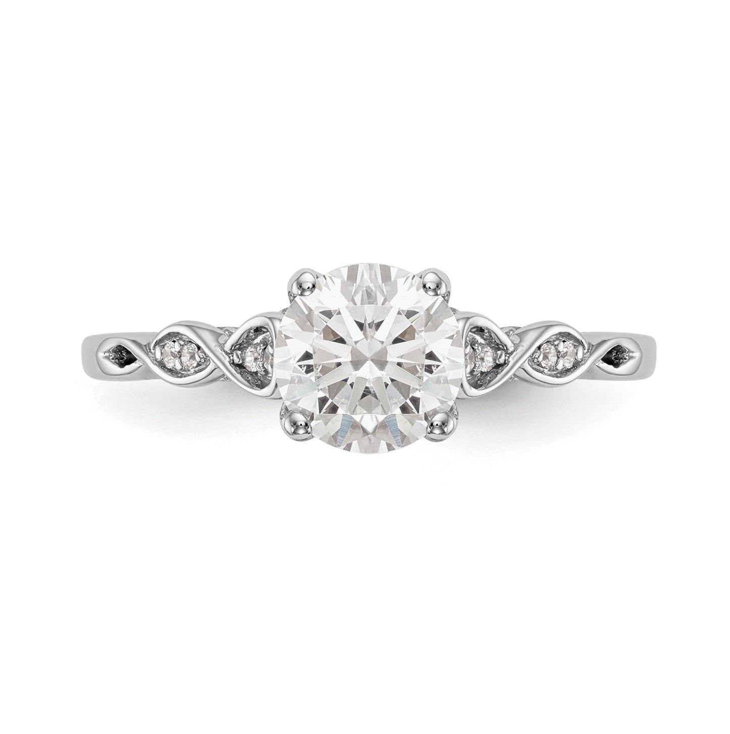 14K White Gold Peg Set .03 carat Diamond Semi-mount Engagement Ring
