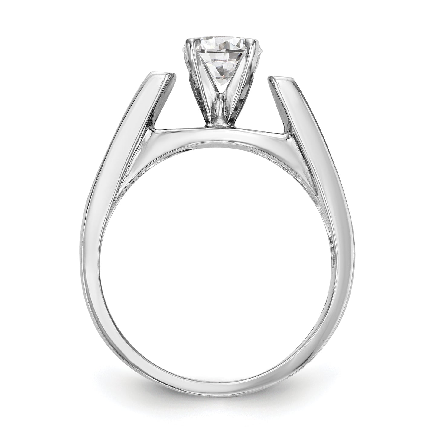 14K White Gold Peg-Set 1/5 carat Channel-set Diamond Semi-mount Engagement Ring