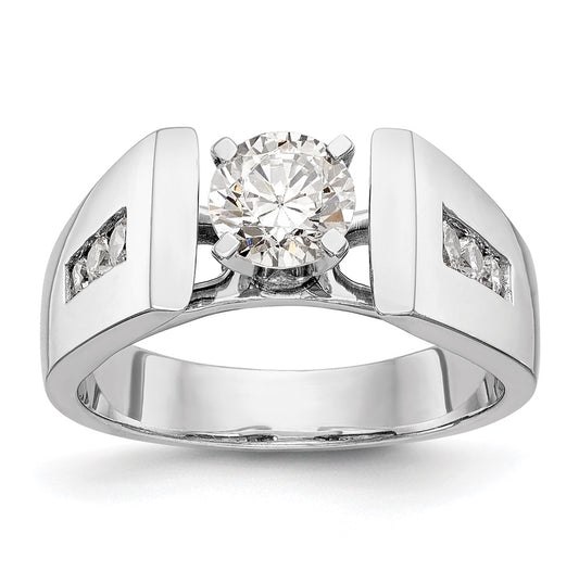 14K White Gold Peg-Set 1/5 carat Channel-set Diamond Semi-mount Engagement Ring
