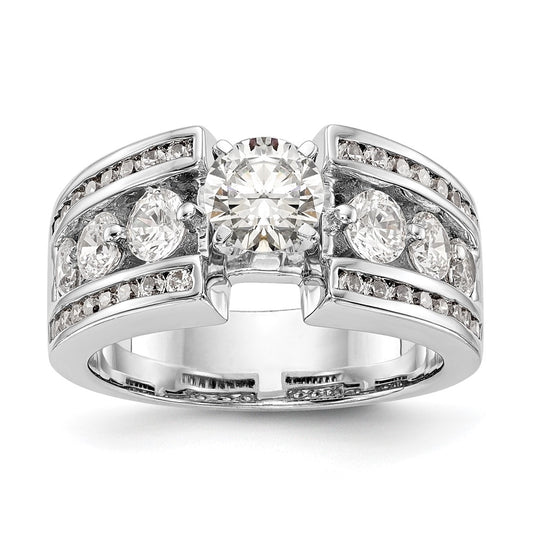 14K White Gold Peg Set 1.3 carat Channel-set Diamond Semi-mount Engagement Ring