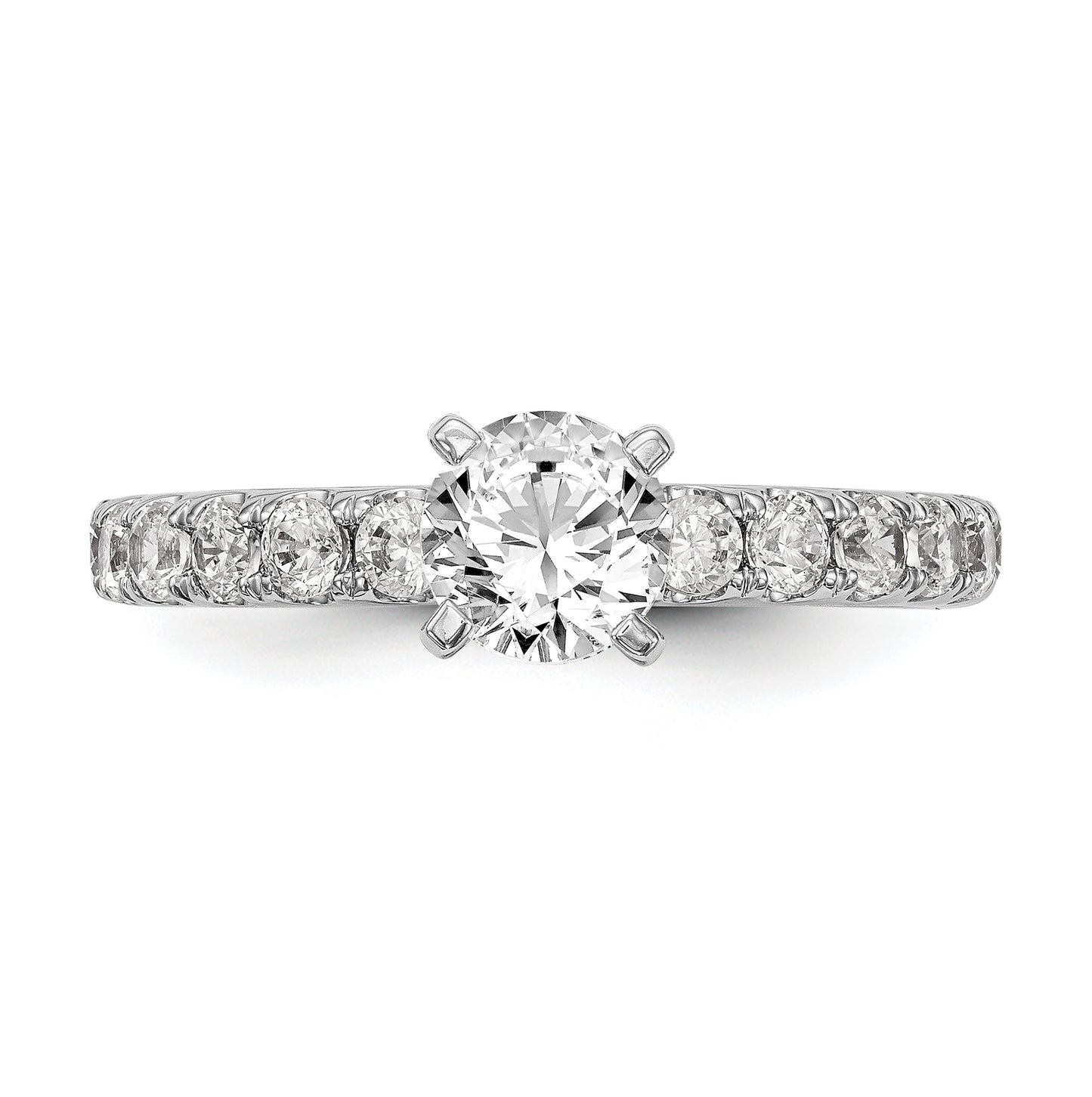14K White Gold Peg Set 5/8 carat Diamond Semi-mount Engagement Ring