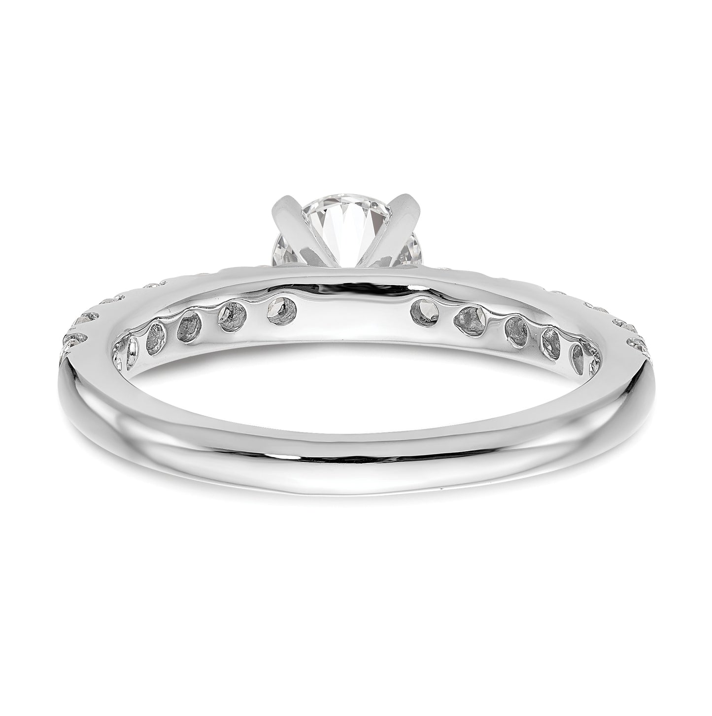 14K White Gold Peg Set 5/8 carat Diamond Semi-mount Engagement Ring