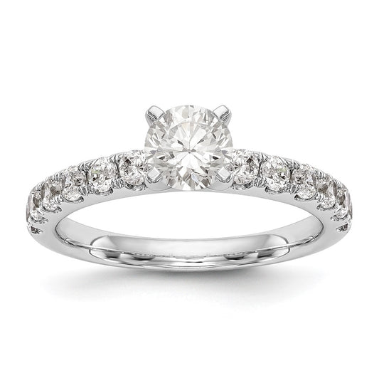 14K White Gold Peg Set 5/8 carat Diamond Semi-mount Engagement Ring