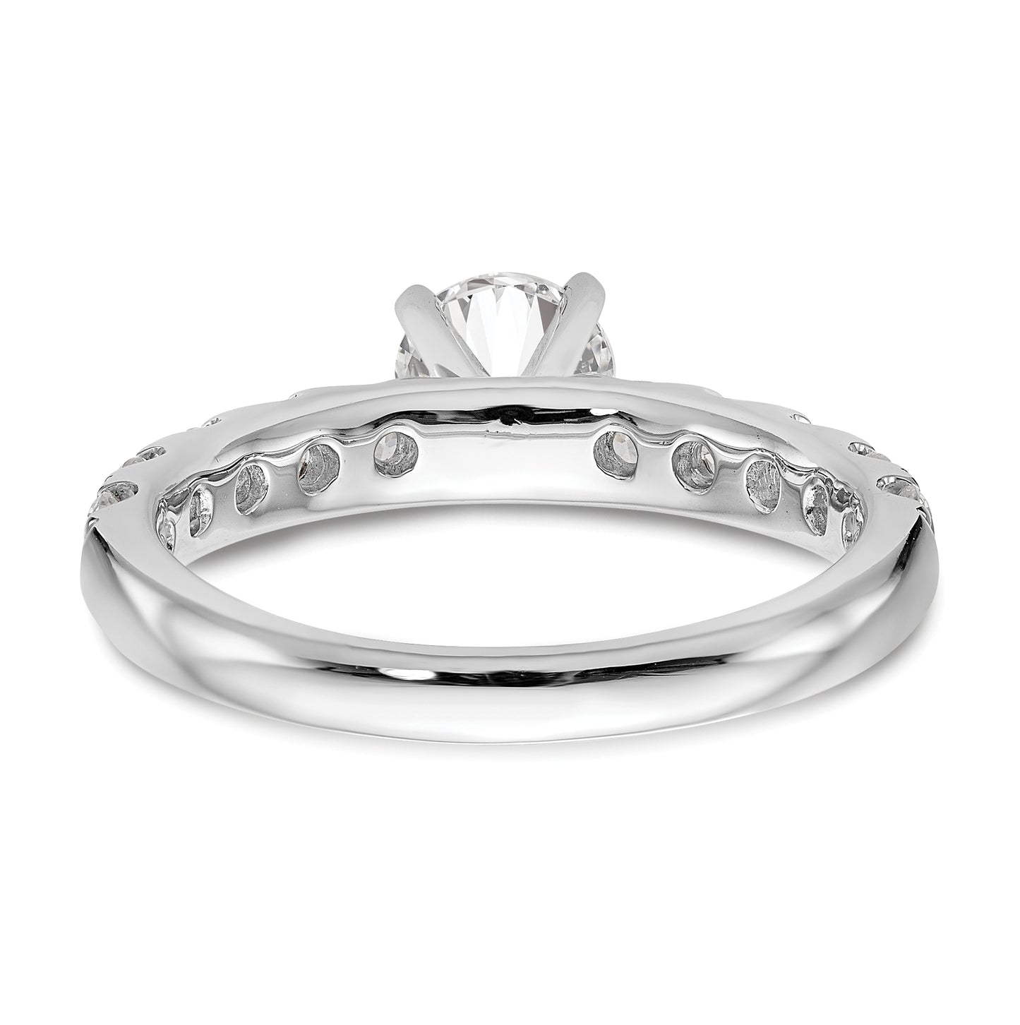 14K White Gold Peg Set 3/4 carat Diamond Semi-mount Engagement Ring,  3 mm