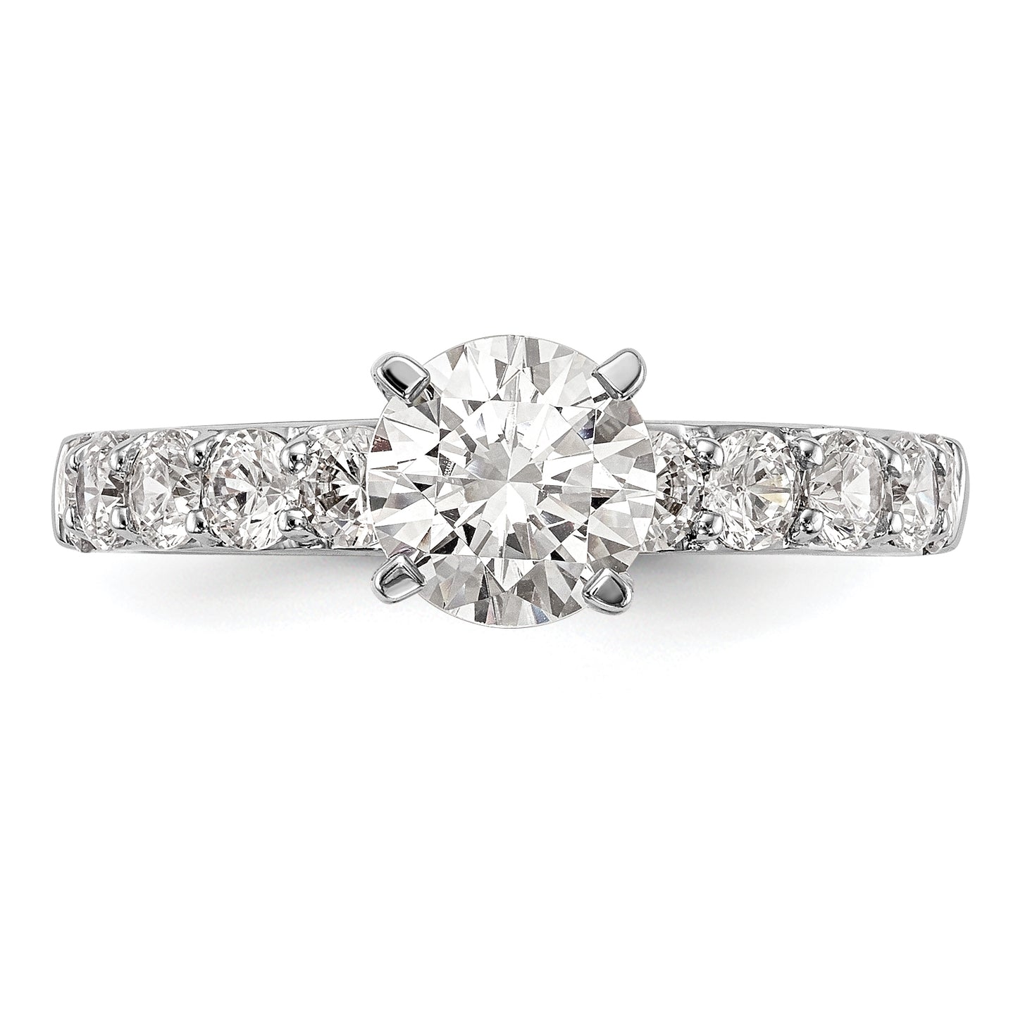 14K White Gold Peg Set 7/8 carat Diamond Semi-mount Engagement Ring