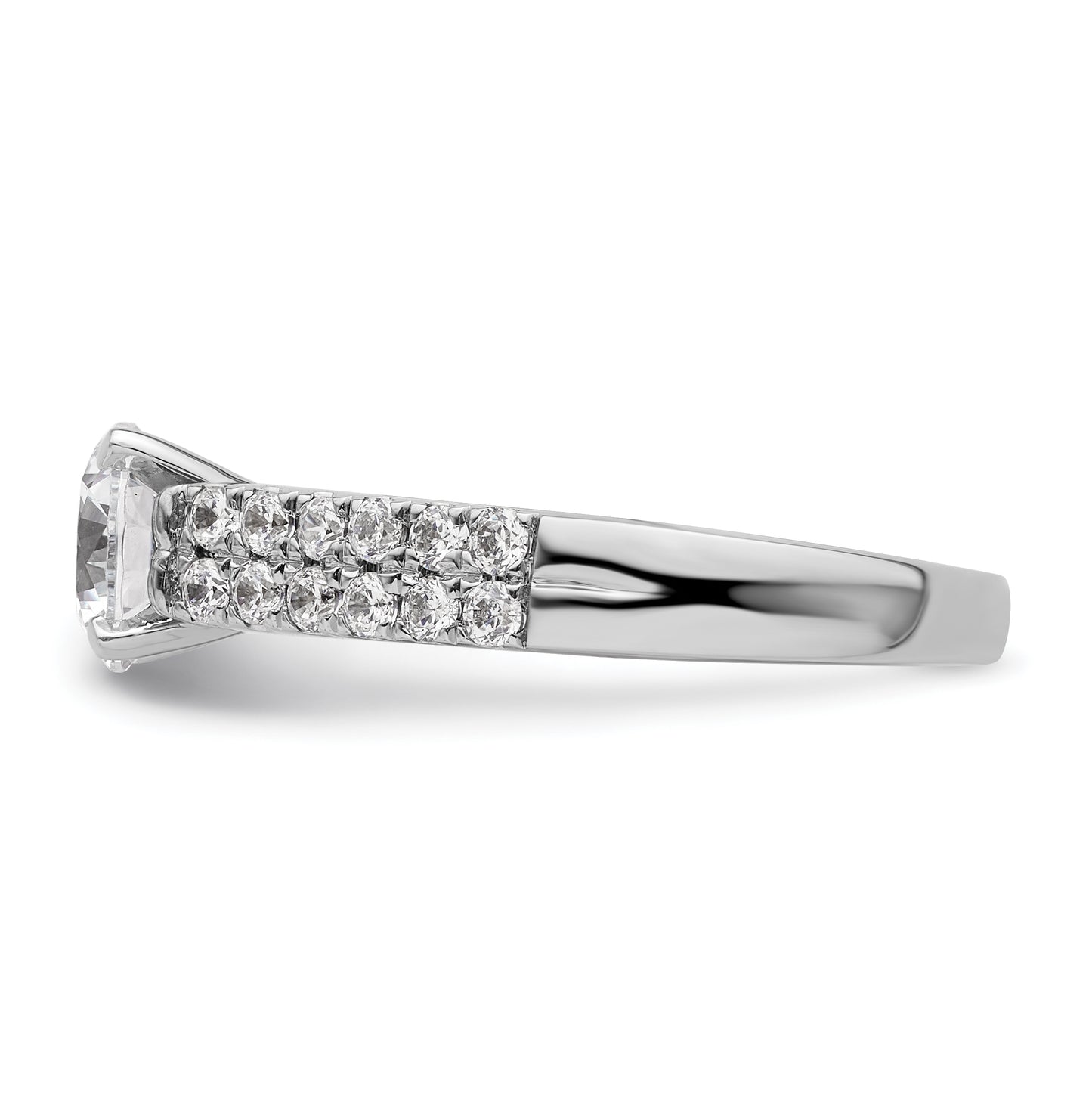 14K White Gold 2-Row Peg Set 5/8 carat Diamond Semi-mount Engagement Ring